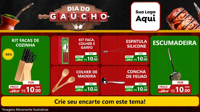 Modelo de TV para TV Horizontal com o tema Dia do Gaúcho para Utilidades Domésticas