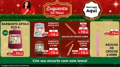 Modelo de TV para TV Horizontal com o tema Esquenta de Natal para Armarinho e Aviamentos