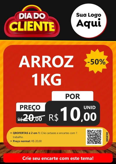 Modelo de Cartaz para Cartaz A4 Vertical com o tema Dia do Cliente para Supermercado