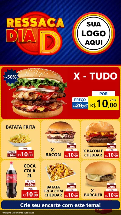 Modelo de Rede Social para Stories com o tema Ressaca Dia D para Hamburgueria