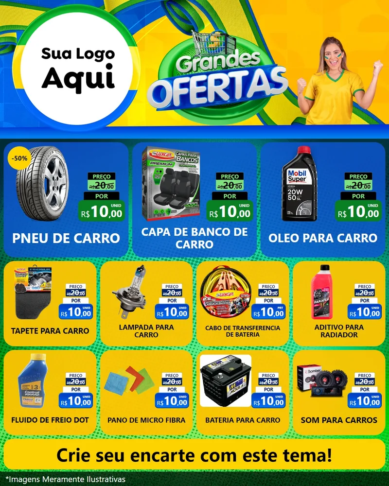 Modelo de Rede Social para Feed Instagram com o tema Grandes Ofertas para Auto peças