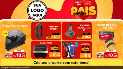 Modelo de TV para TV Horizontal com o tema Mês Dos Pais para Moto peças