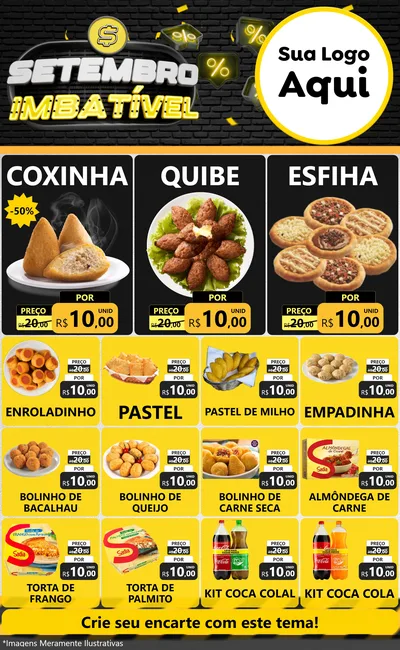 Modelo de Encarte para Encarte Grande com o tema Setembro Imbatível para Salgadaria