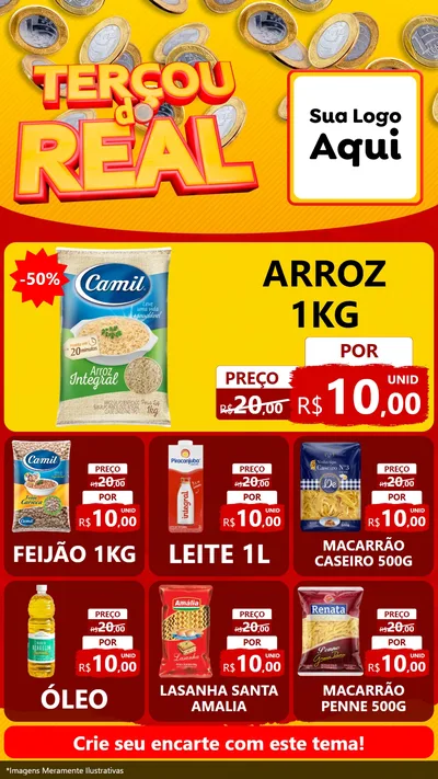 Modelo de Rede Social para Stories com o tema Terçou do Real para Supermercado