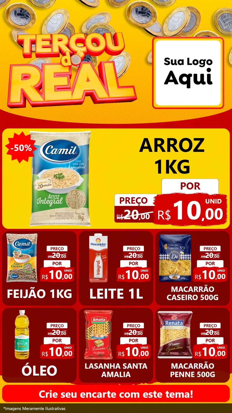 Modelo de Rede Social para Stories com o tema Terçou do Real para Supermercado