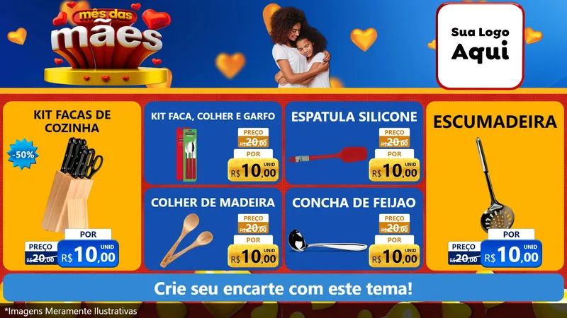 Modelo de TV para TV Horizontal com o tema Mês das Mães para Utilidades Domésticas
