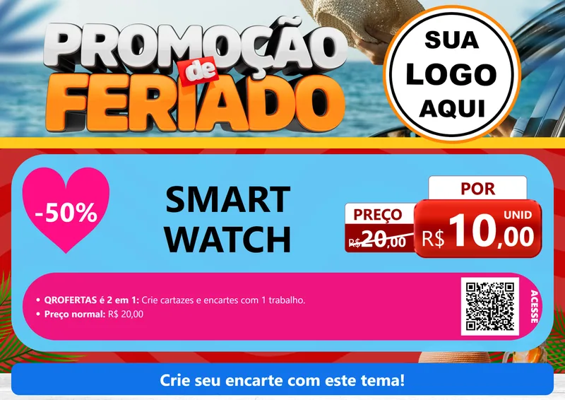 Modelo de Cartaz para Cartaz A4 Horizontal com o tema Promoção de Feriado para Informática