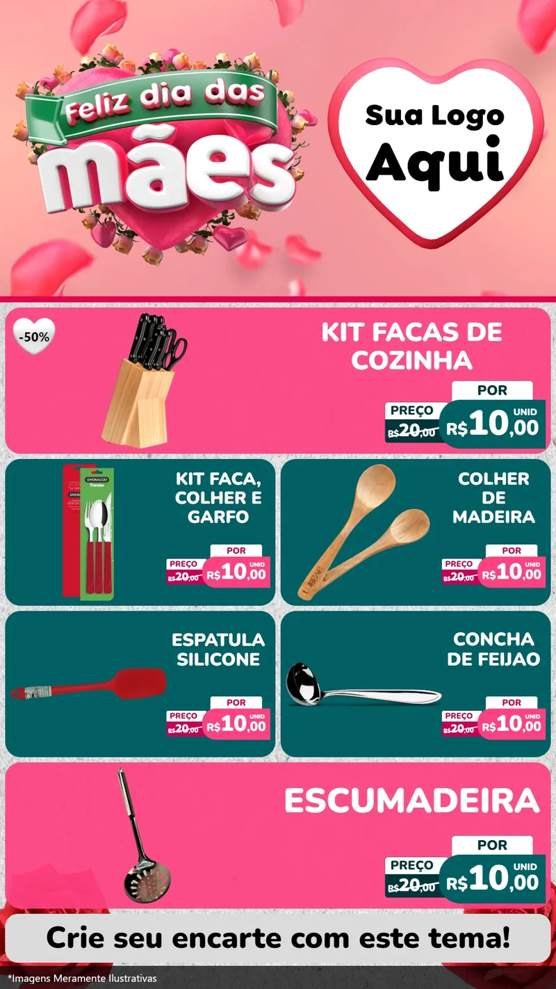 Modelo de TV para TV Vertical com o tema Feliz Dia das Mães para Utilidades Domésticas