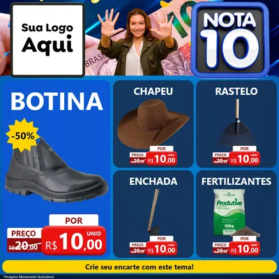 Modelo de Rede Social para Feed Facebook com o tema Nota 10 para Agropecuária