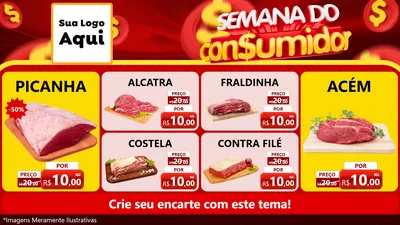 Modelo de TV para TV Horizontal com o tema Semana do Consumidor para Açougue