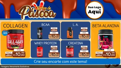 Modelo de TV para TV Horizontal com o tema Ofertas de Páscoa para Suplementos alimentares