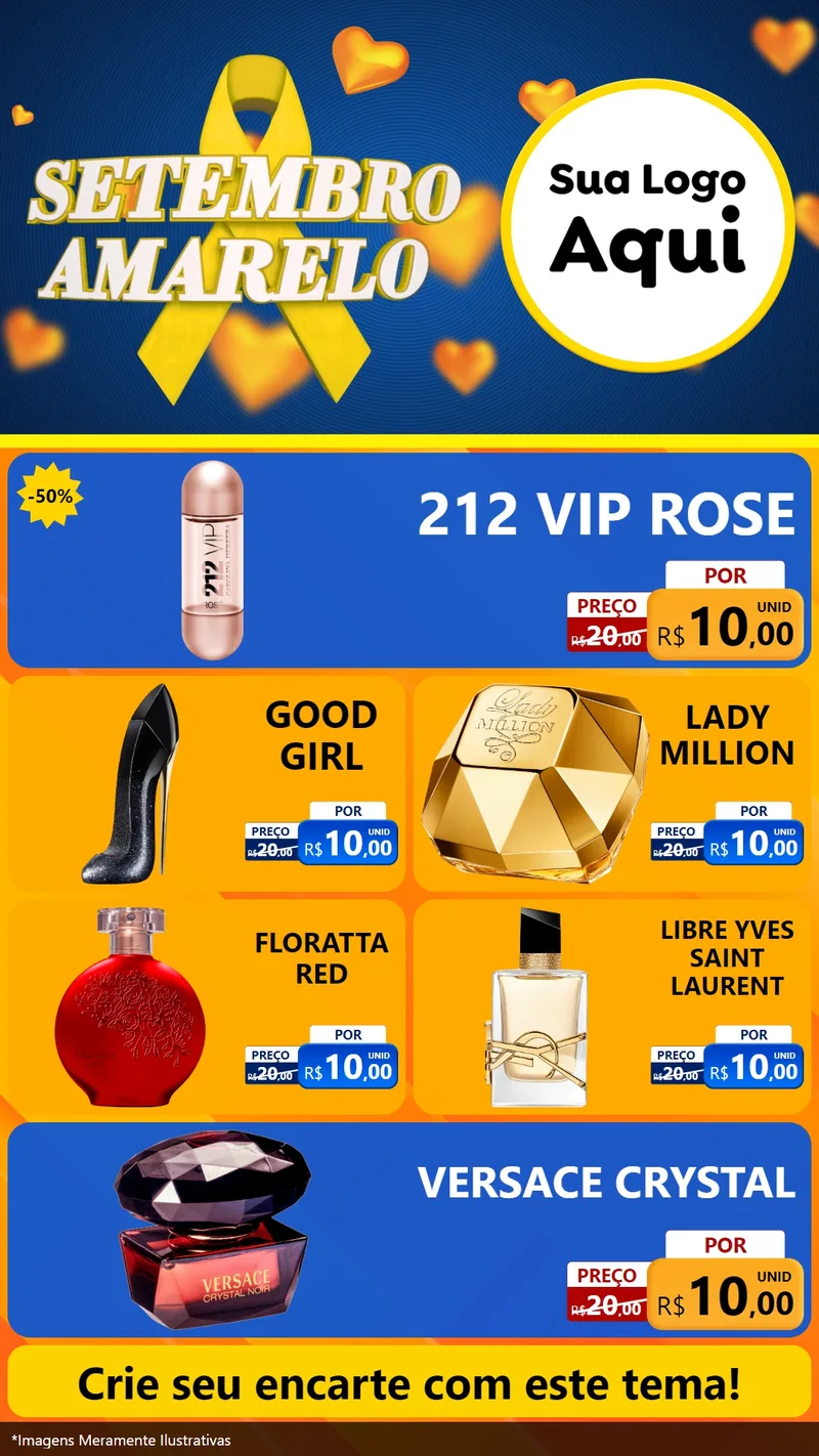 Modelo de TV para TV Vertical com o tema Setembro Amarelo para Perfumes