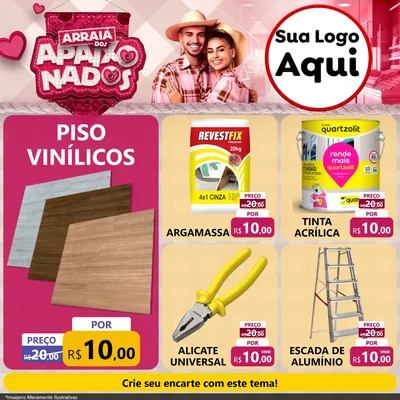 Modelo de Rede Social para Feed Facebook com o tema Arraiá dos Apaixonados - Junina para Material para Construção