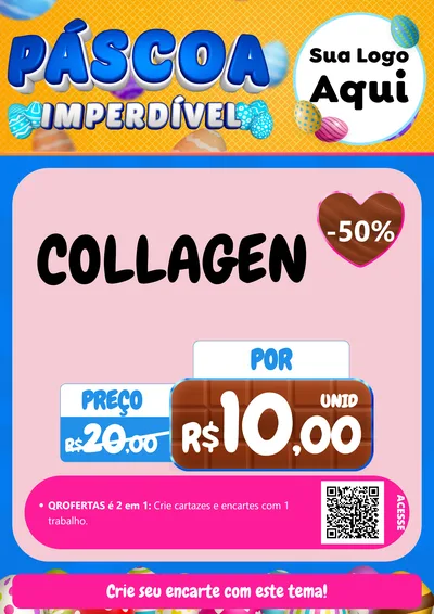 Modelo de Cartaz para Cartaz A4 Vertical com o tema Páscoa Imperdível para Suplementos alimentares
