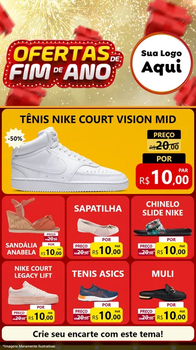 Modelo de Rede Social para Stories com o tema Ofertas de Fim de Ano para Calçados