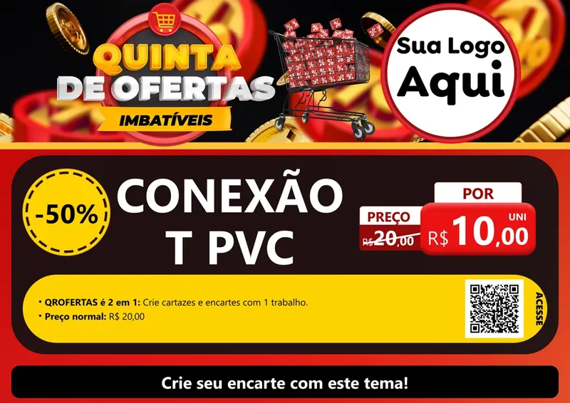 Modelo de Cartaz para Cartaz A4 Horizontal com o tema Quinta de Ofertas Imbatíveis para Tubos e conexões