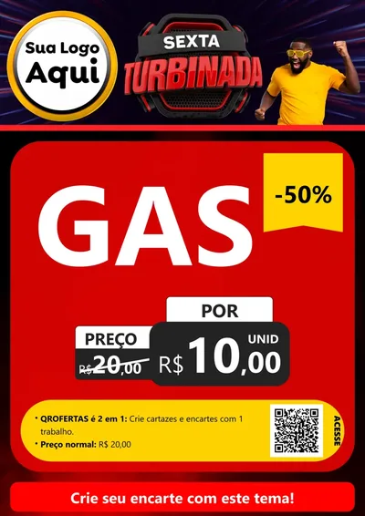 Modelo de Cartaz para Cartaz A4 Vertical com o tema Sexta Turbinada para Água e gás