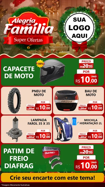 Modelo de TV para TV Vertical com o tema Alegria Em Família - Super Ofertas para Moto peças