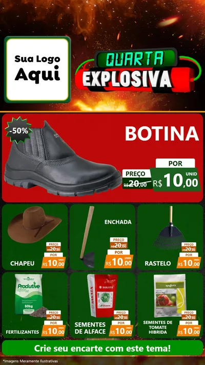 Modelo de Rede Social para Stories com o tema Quarta Explosiva para Agropecuária