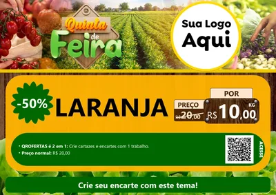 Modelo de Cartaz para Cartaz A4 Horizontal com o tema Quinta de Feira para Hortifrúti