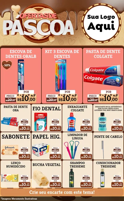 Modelo de Encarte para Encarte Grande com o tema Ofertas de Páscoa para Higiene Pessoal