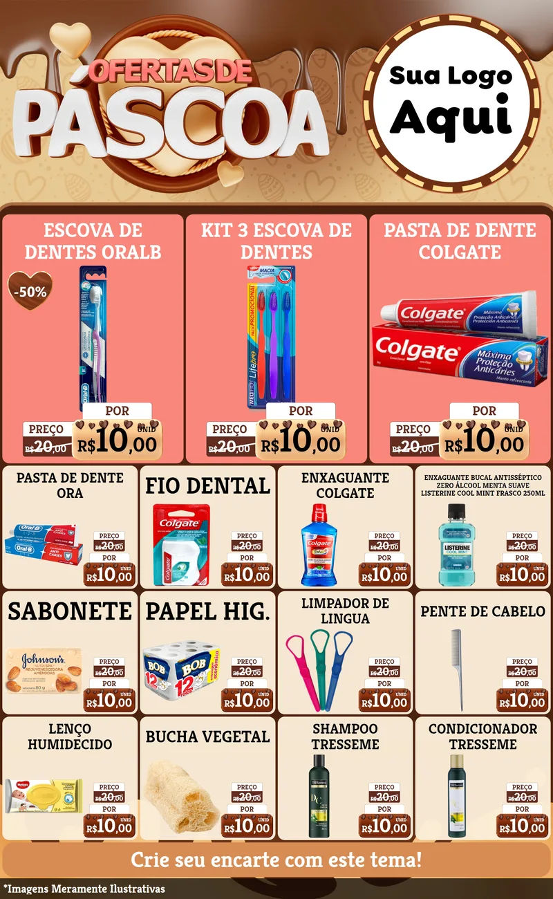 Modelo de Encarte para Encarte Grande com o tema Ofertas de Páscoa para Higiene Pessoal