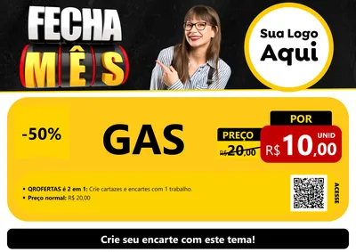 Modelo de Cartaz para Cartaz A4 Horizontal com o tema Fecha Mês para Água e gás
