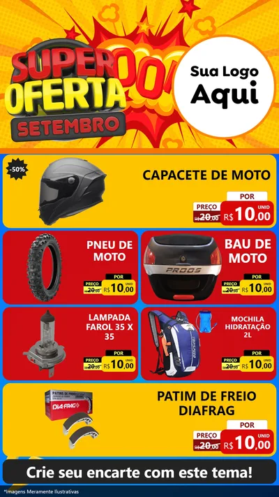 Modelo de TV para TV Vertical com o tema Super Oferta Setembro para Moto peças