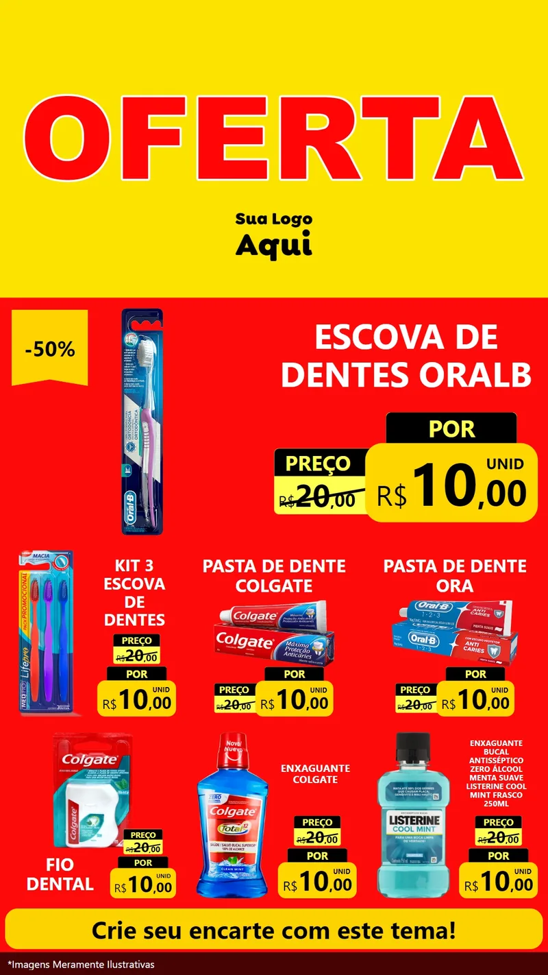 Modelo de Rede Social para Stories com o tema OFERTA - Vermelho Cartaz para Higiene Pessoal