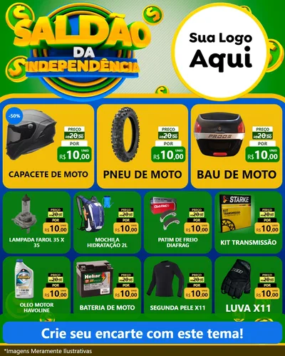Modelo de Rede Social para Feed Instagram com o tema Saldão da Indepêndencia para Moto peças