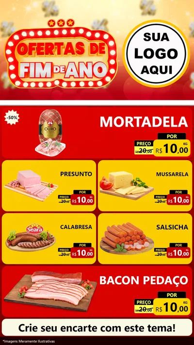 Modelo de TV para TV Vertical com o tema Ofertas de Fim de Ano para Frios e Laticínios