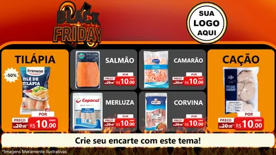 Modelo de TV para TV Horizontal com o tema Black Friday para Peixaria