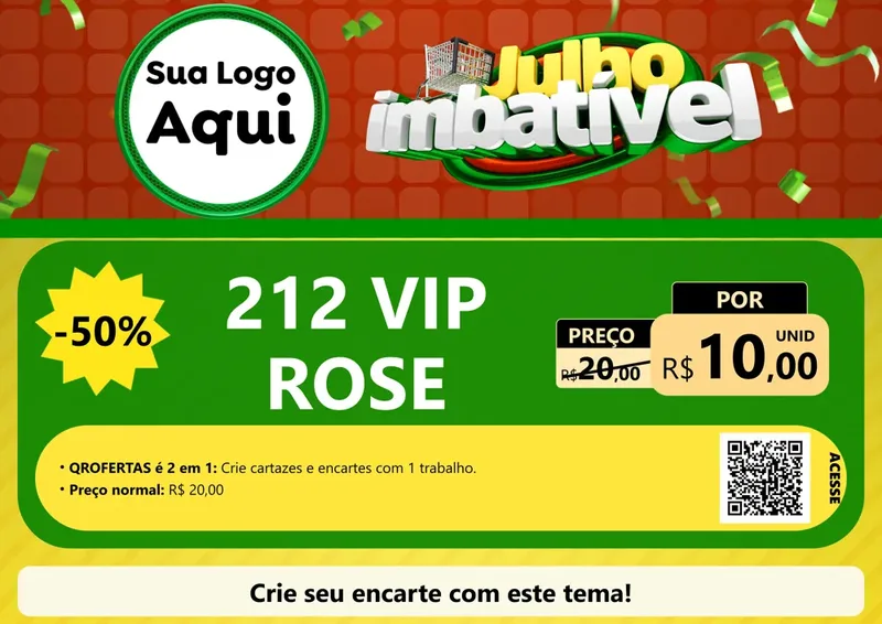 Modelo de Cartaz para Cartaz A4 Horizontal com o tema Julho Imbatível para Perfumes