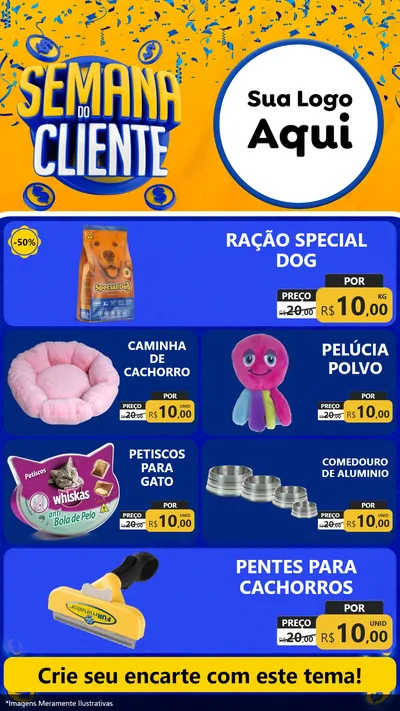 Modelo de TV para TV Vertical com o tema Semana do Cliente para Pet Shop