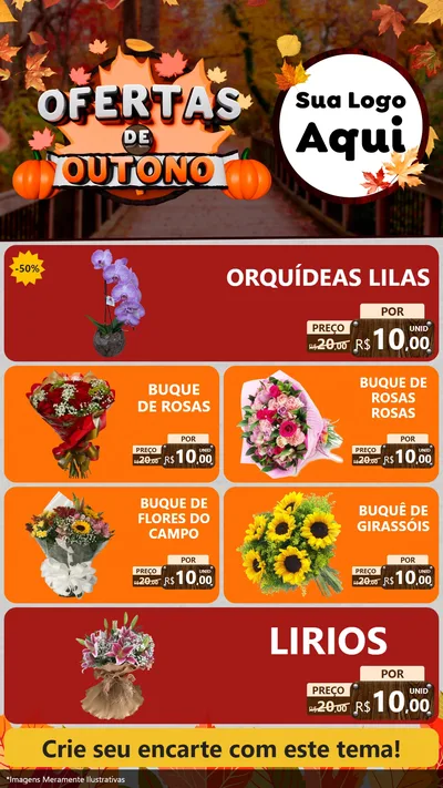 Modelo de TV para TV Vertical com o tema Ofertas de Outono para Floricultura e jardim