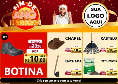 Modelo de Encarte para Encarte A4 Horizontal com o tema Fim de Ano Premiado para Agropecuária