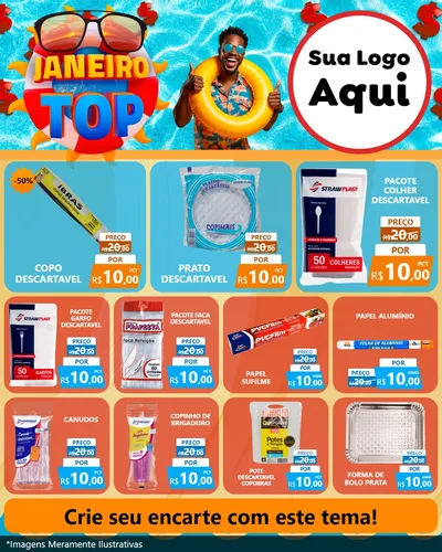 Modelo de Rede Social para Feed Instagram com o tema Janeiro Top para Embalagens