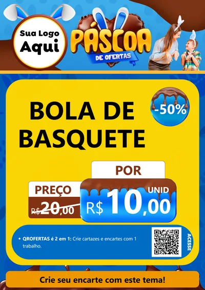 Modelo de Cartaz para Cartaz A4 Vertical com o tema Páscoa de Ofertas para Artigos Esportivos