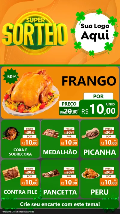 Modelo de Rede Social para Stories com o tema Super Sorteio para Assados