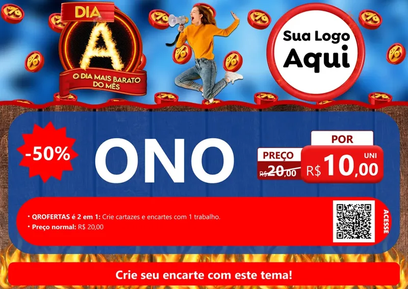 Modelo de Cartaz para Cartaz A4 Horizontal com o tema Dia A - O Dia Mais Barato Do Mês para Óticas