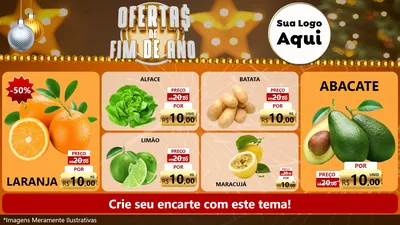 Modelo de TV para TV Horizontal com o tema Ofertas de Fim de Ano para Hortifrúti