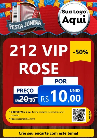 Modelo de Cartaz para Cartaz A4 Vertical com o tema Festa Junina para Perfumes