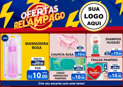 Modelo de Encarte para Encarte A4 Horizontal com o tema Ofertas Relâmpago para Bebês
