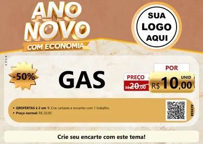 Modelo de Cartaz para Cartaz A4 Horizontal com o tema Ano Novo Com Economia para Água e gás