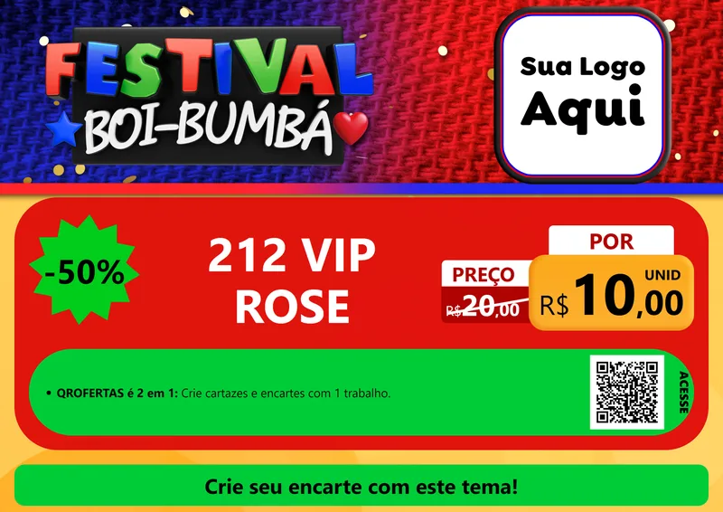 Modelo de Cartaz para Cartaz A4 Horizontal com o tema Festival Boi-Bumbá para Perfumes