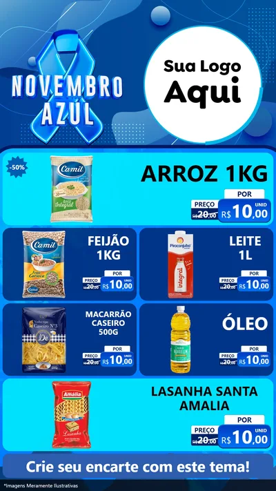 Modelo de TV para TV Vertical com o tema Novembro Azul para Supermercado