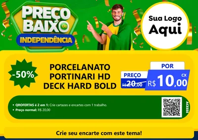 Modelo de Cartaz para Cartaz A4 Horizontal com o tema Preço Baixo de Independência para Pisos e revestimentos