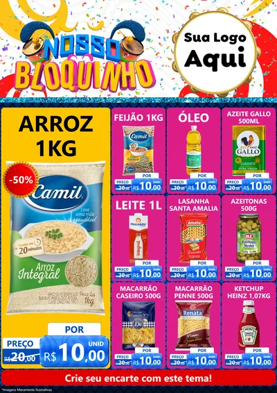 Modelo de Encarte para Encarte A4 Vertical com o tema Nosso Bloquinho para Supermercado