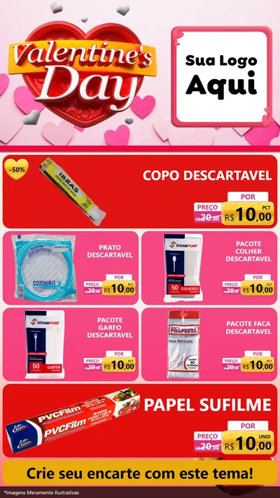 Modelo de TV para TV Vertical com o tema Valentine's Day para Embalagens