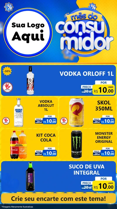 Modelo de TV para TV Vertical com o tema Mês do Consumidor para Distribuidora de bebidas